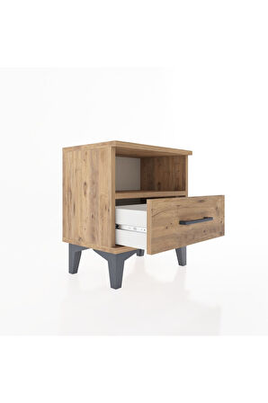 Arges Komodin Tek Raflı Tek Çekmeceli 44x30x48 Çam-Çam