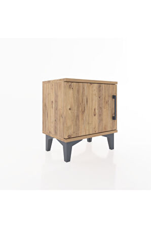 Arges Komodin Tek Raflı Tek Kapaklı 44x30x48 Çam-Çam