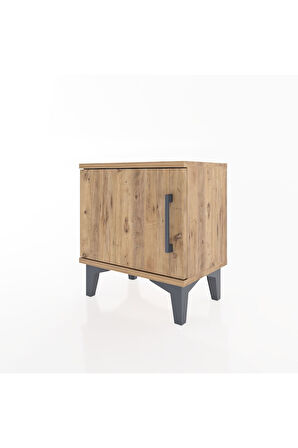 Arges Komodin Tek Raflı Tek Kapaklı 44x30x48 Çam-Çam
