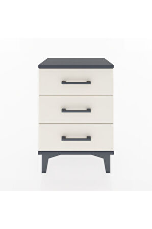 Arges Komodin 3 Çekmeceli 44x30x64 Antrasit-Aytaşı