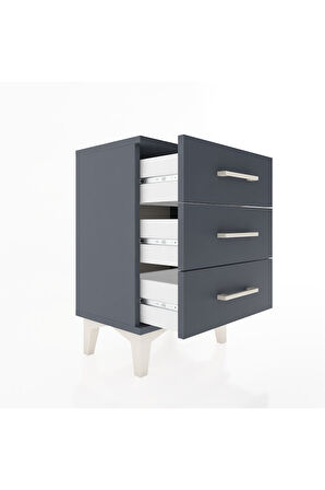 Arges Komodin 3 Çekmeceli 44x30x64 Antrasit-Antrasit