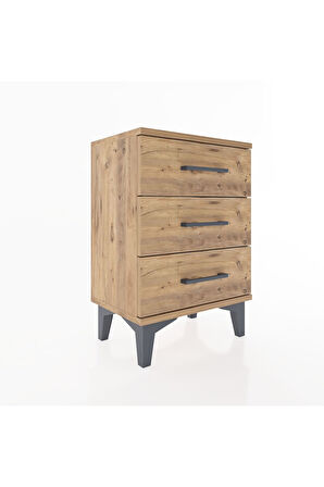 Arges Komodin 3 Çekmeceli 44x30x64 Çam-Çam