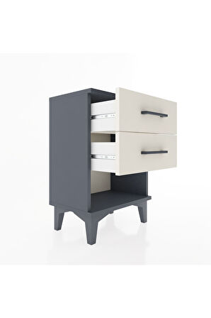 Arges Komodin 2 Çekmeceli 44x30x64 Antrasit-Aytaşı