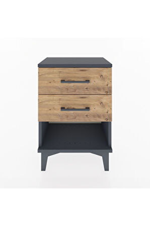 Arges Komodin 2 Çekmeceli 44x30x64 Antrasit-Çam