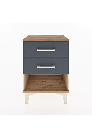 Arges Komodin 2 Çekmeceli 44x30x64 Çam-Antrasit