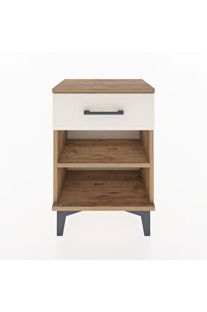 Arges Komodin Tek Raflı Tek Çekmeceli 44x30x64 Çam-Aytaşı