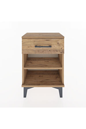 Arges Komodin Tek Raflı Tek Çekmeceli 44x30x64 Çam-Çam