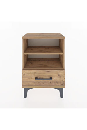Arges Komodin 2 Raflı Tek Çekmeceli 44x30x64 Çam-Çam