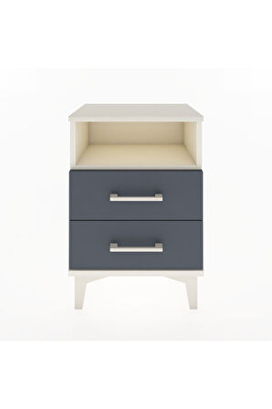 Arges Komodin Tek Raflı 2 Çekmeceli 44x30x64 Aytaşı-Antrasit