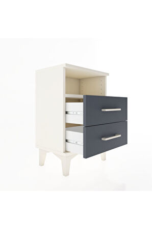 Arges Komodin Tek Raflı 2 Çekmeceli 44x30x64 Aytaşı-Antrasit
