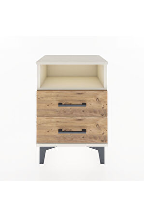 Arges Komodin Tek Raflı 2 Çekmeceli 44x30x64 Aytaşı-Çam