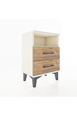 Arges Komodin Tek Raflı 2 Çekmeceli 44x30x64 Aytaşı-Çam