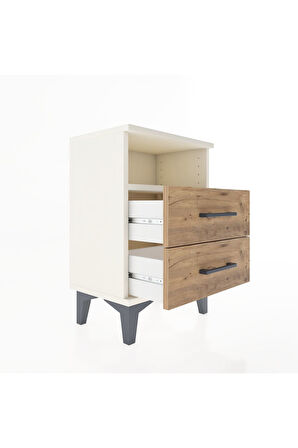 Arges Komodin Tek Raflı 2 Çekmeceli 44x30x64 Aytaşı-Çam