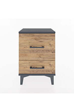 Arges Komodin 2 Çekmeceli 44x30x64 Antrasit-Çam