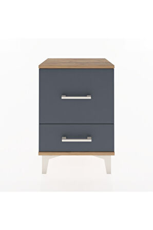 Arges Komodin 2 Çekmeceli 44x30x64 Çam-Antrasit