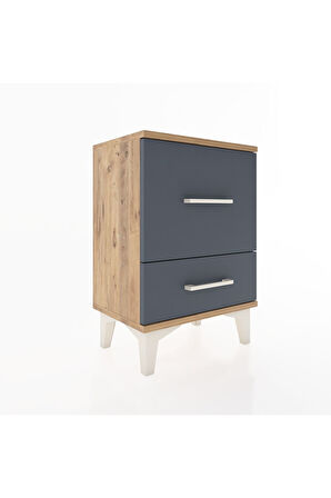 Arges Komodin 2 Çekmeceli 44x30x64 Çam-Antrasit