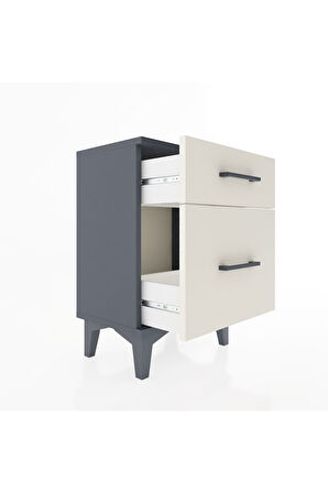 Arges Komodin 2 Çekmeceli 44x30x64 Antrasit-Aytaşı
