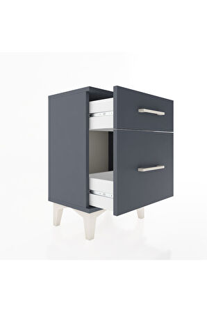 Arges Komodin 2 Çekmeceli 44x30x64 Antrasit-Antrasit