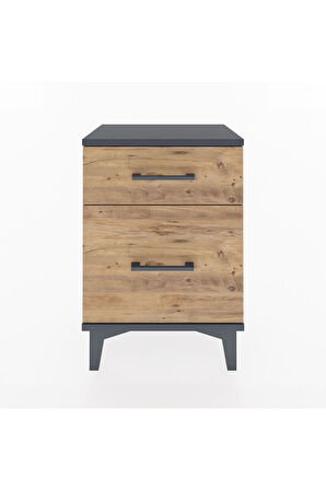 Arges Komodin 2 Çekmeceli 44x30x64 Antrasit-Çam