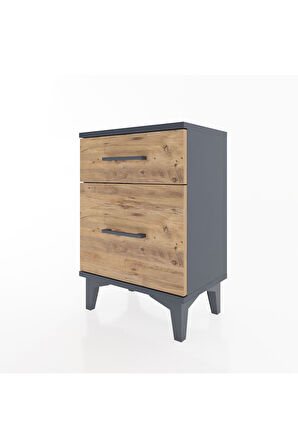 Arges Komodin 2 Çekmeceli 44x30x64 Antrasit-Çam