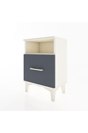 Arges Komodin Tek Raflı 2 Çekmeceli 44x30x64 Aytaşı-Antrasit
