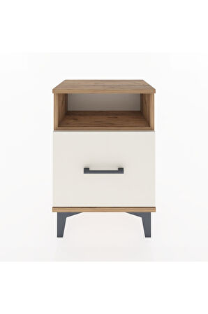 Arges Komodin Tek Raflı 2 Çekmeceli 44x30x64 Çam-Aytaşı