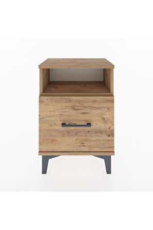 Arges Komodin Tek Raflı 2 Çekmeceli 44x30x64 Çam-Çam