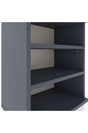 Arges Komodin 2 Raflı 44x30x64 Antrasit-Antrasit