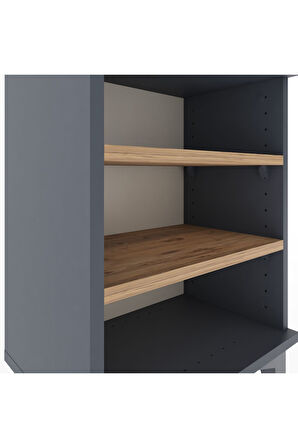 Arges Komodin 2 Raflı 44x30x64 Antrasit-Çam