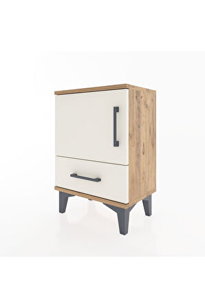 Arges Komodin 2 Raflı Tek Kapaklı 44x30x64 Çam-Aytaşı