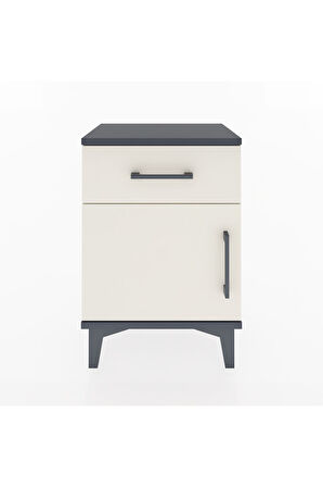 Arges Komodin Tek Raflı Tek Kapaklı 44x30x64 Antrasit-Aytaşı
