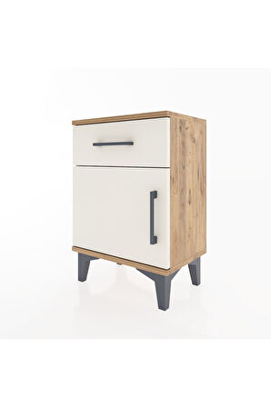 Arges Komodin Tek Raflı Tek Kapaklı 44x30x64 Çam-Aytaşı