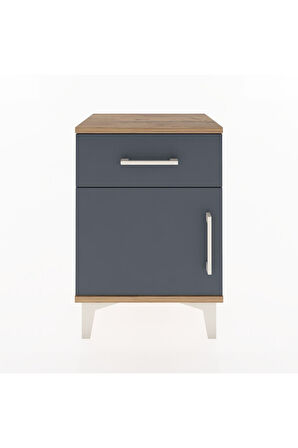 Arges Komodin Tek Raflı Tek Kapaklı 44x30x64 Çam-Antrasit