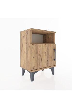 Arges Komodin 2 Raflı Tek Kapaklı 44x30x64 Çam-Çam