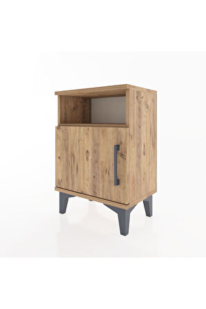 Arges Komodin 2 Raflı Tek Kapaklı 44x30x64 Çam-Çam