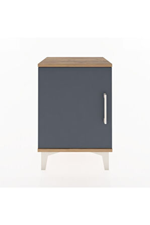 Arges Komodin 2 Raflı Tek Kapaklı 44x30x64 Çam-Antrasit