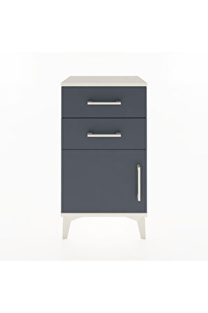 Arges Komodin 2 Raflı Tek Kapaklı 44x30x80 Aytaşı-Antrasit