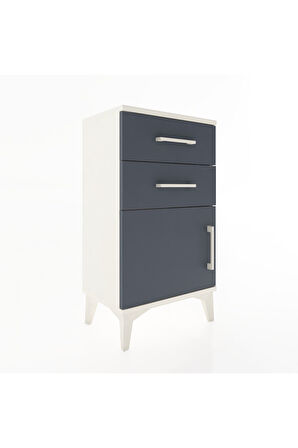 Arges Komodin 2 Raflı Tek Kapaklı 44x30x80 Aytaşı-Antrasit