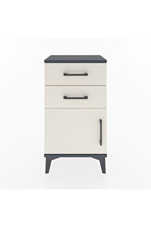 Arges Komodin 2 Raflı Tek Kapaklı 44x30x80 Antrasit-Aytaşı