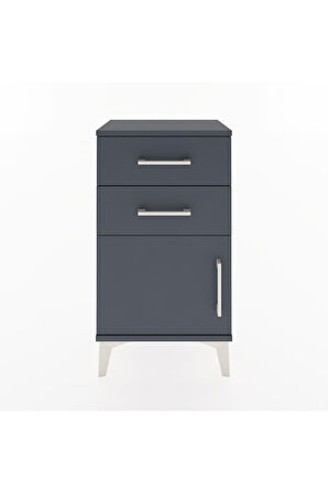 Arges Komodin 2 Raflı Tek Kapaklı 44x30x80 Antrasit-Antrasit