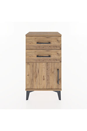 Arges Komodin 2 Raflı Tek Kapaklı 44x30x80 Çam-Çam