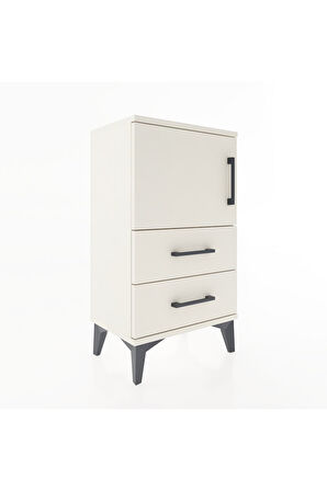 Arges Komodin 2 Raflı Tek Çekmeceli Tek Kapaklı 44x30x80 Aytaşı-Aytaşı