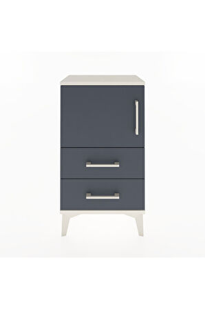 Arges Komodin 2 Raflı Tek Çekmeceli Tek Kapaklı 44x30x80 Aytaşı-Antrasit