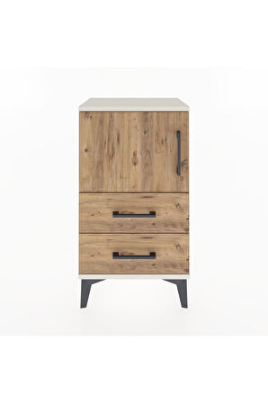 Arges Komodin 2 Raflı Tek Çekmeceli Tek Kapaklı 44x30x80 Aytaşı-Çam