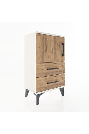 Arges Komodin 2 Raflı Tek Çekmeceli Tek Kapaklı 44x30x80 Aytaşı-Çam
