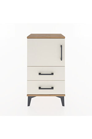 Arges Komodin 2 Raflı Tek Çekmeceli Tek Kapaklı 44x30x80 Çam-Aytaşı