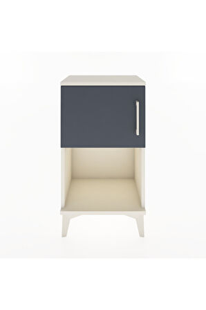 Arges Komodin 2 Raflı 2 Çekmeceli Tek Kapaklı 44x30x80 Aytaşı-Antrasit