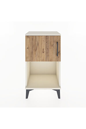 Arges Komodin 2 Raflı 2 Çekmeceli Tek Kapaklı 44x30x80 Aytaşı-Çam
