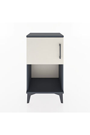 Arges Komodin 2 Raflı 2 Çekmeceli Tek Kapaklı 44x30x80 Antrasit-Aytaşı