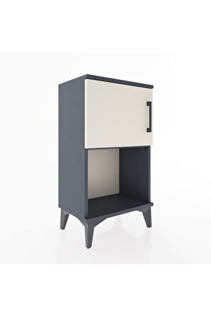 Arges Komodin 2 Raflı 2 Çekmeceli Tek Kapaklı 44x30x80 Antrasit-Aytaşı